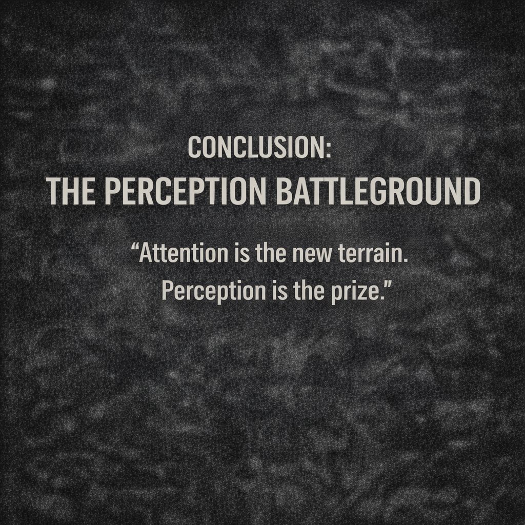 Perception was once shaped by shared signals.

Now it is shaped by competing systems.

In a world of infinite noise, attention becomes power.